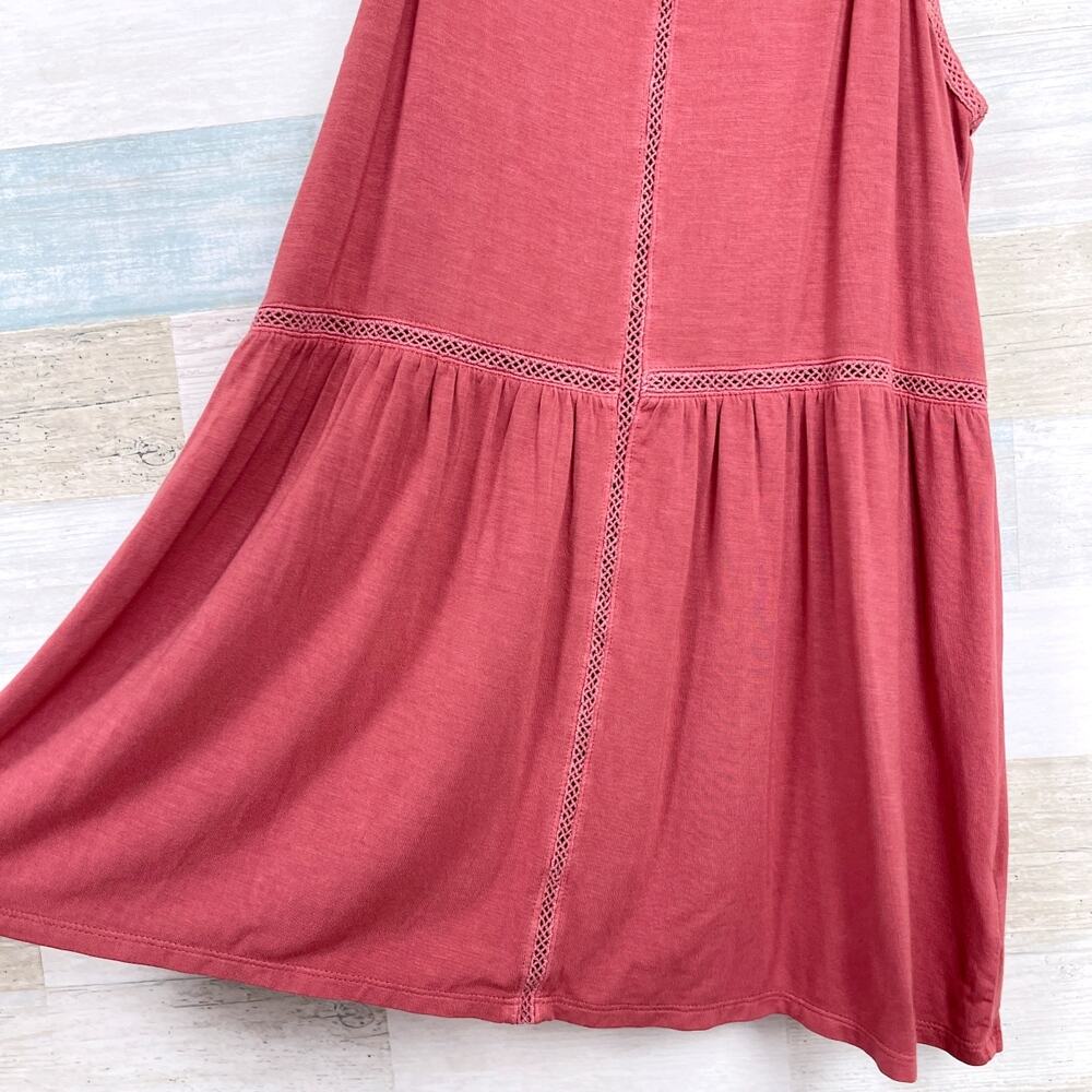 American Eagle Soft & Sexy Lattice Trim Tank Top Pink Stretch Casual Womens XS - Picture 3 of 7